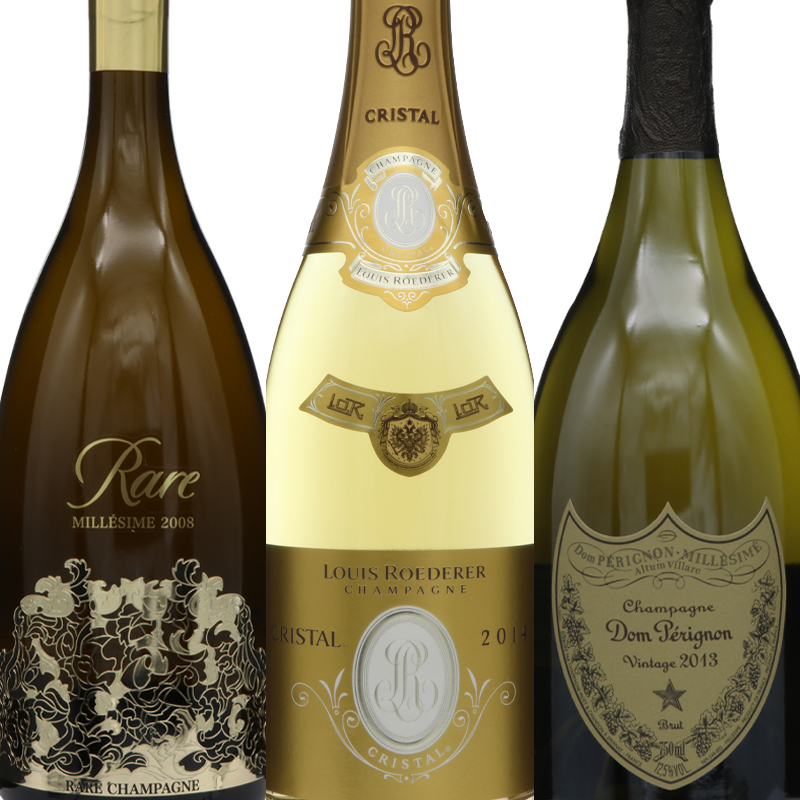 超有名ブランドシャンパーニュ(レア・クリスタル・ドンペリ)　3本セット (750ml×3)